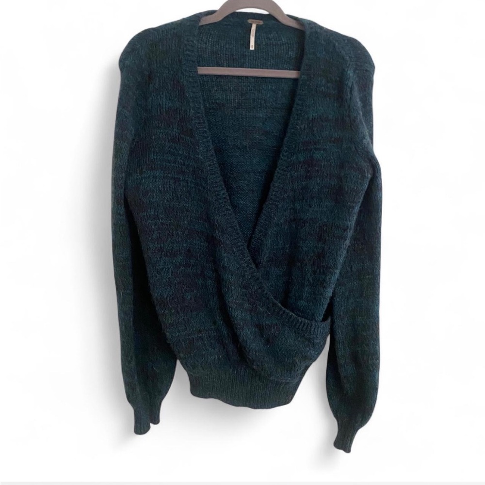 Free People Deep Teal Wrap Sweater
